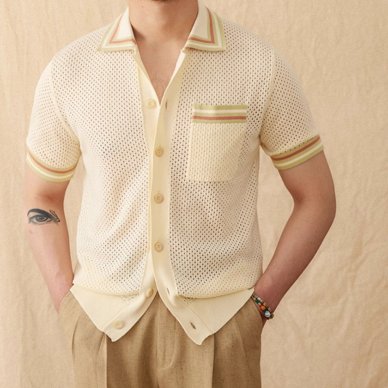 Refreshing Vacation Casual Pure Cotton Hollow Short Sleeve