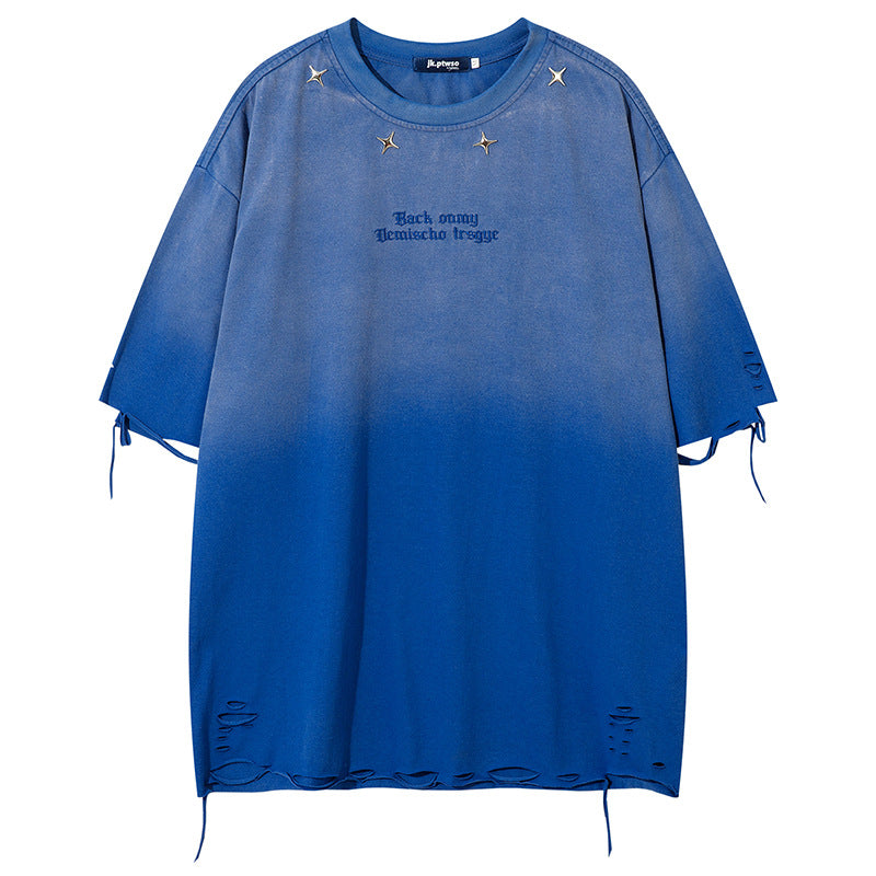 Washed short-sleeved T-shirt