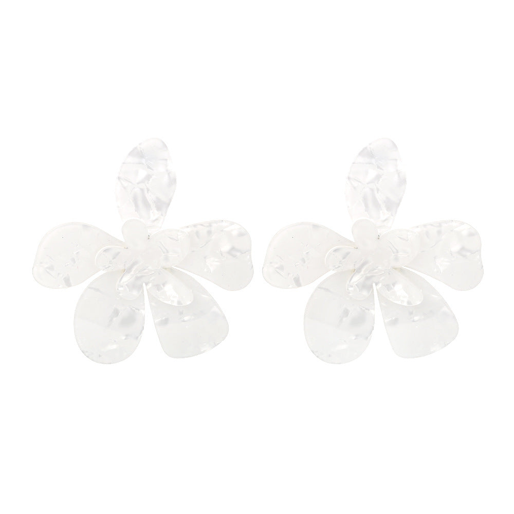 Women's Vacation Acrylic Large Flower Earrings