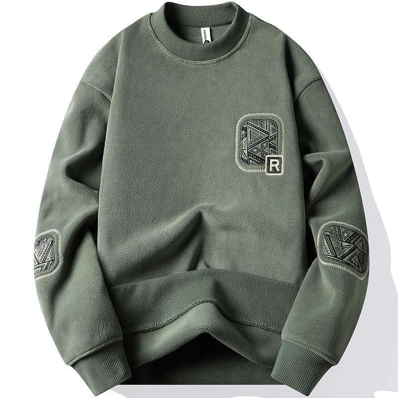 Warm Leisure Pullover Autumn And Winter New Double-sided Polar Fleece Sweater Men