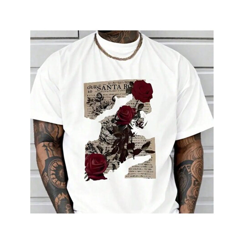 Cotton T-shirt Men's Summer Round Neck Short-sleeve