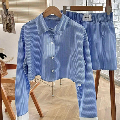 Womens New Color-Block Striped Long-Sleeve Set