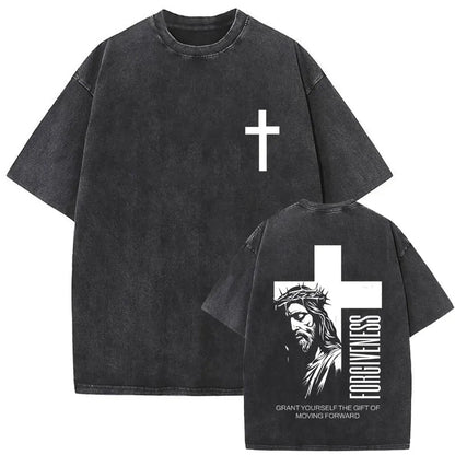 Christian Religious Jesus Forgive Them Father Vintage Washed T-shirt