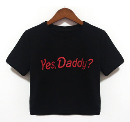 Yes Daddy Tee Printed short slim round neck short-sleeved T-shirt