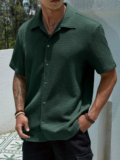 New Lapel Collar Retro Resort Casual Shirt For Men