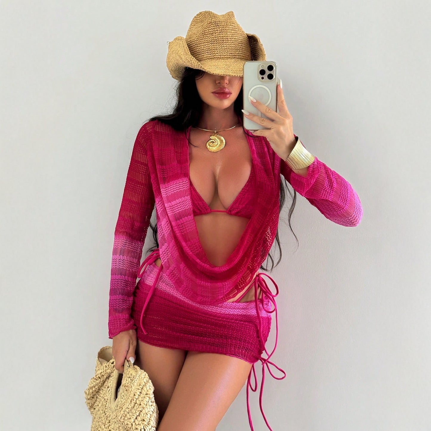 European And American Bikini Four-piece Set
