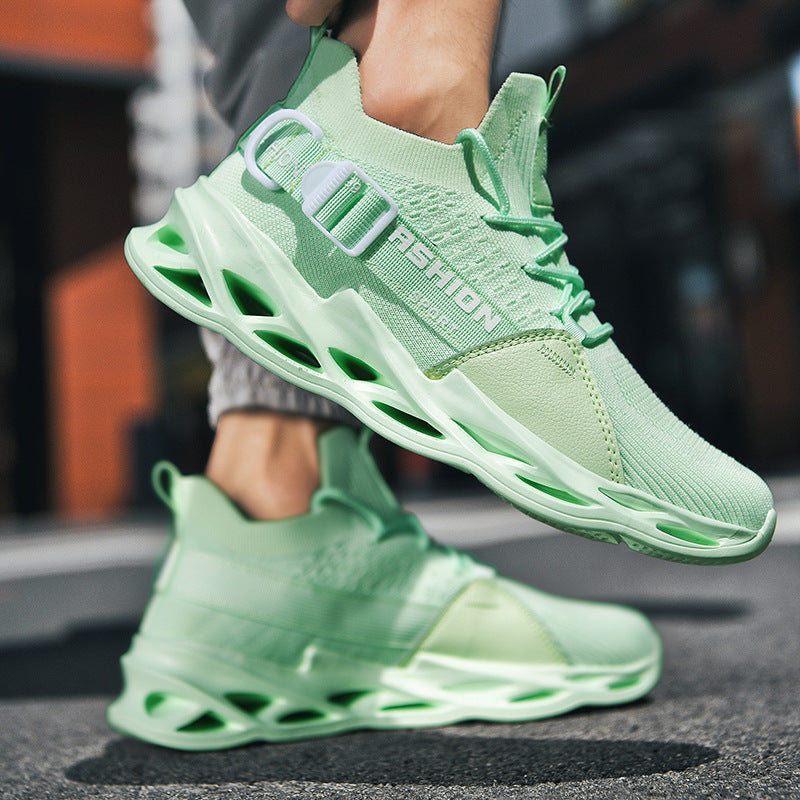 Foreign Trade Net Celebrity Blade Shoes Cross-Border Autumn Sports Casual Shoes Personality Port Fashion Shoes Men's Fitness Mesh Running Shoes