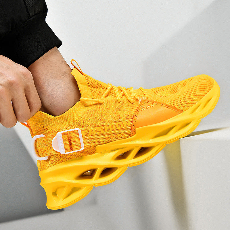 Foreign Trade Net Celebrity Blade Shoes Cross-Border Autumn Sports Casual Shoes Personality Port Fashion Shoes Men's Fitness Mesh Running Shoes