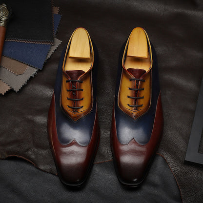 Men's retro color matching shoes