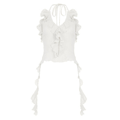 Summer Beach Vacation Style Backless Sexy Short Sling