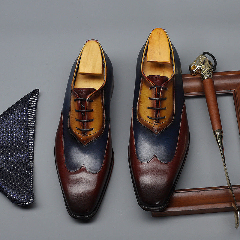 Men's retro color matching shoes