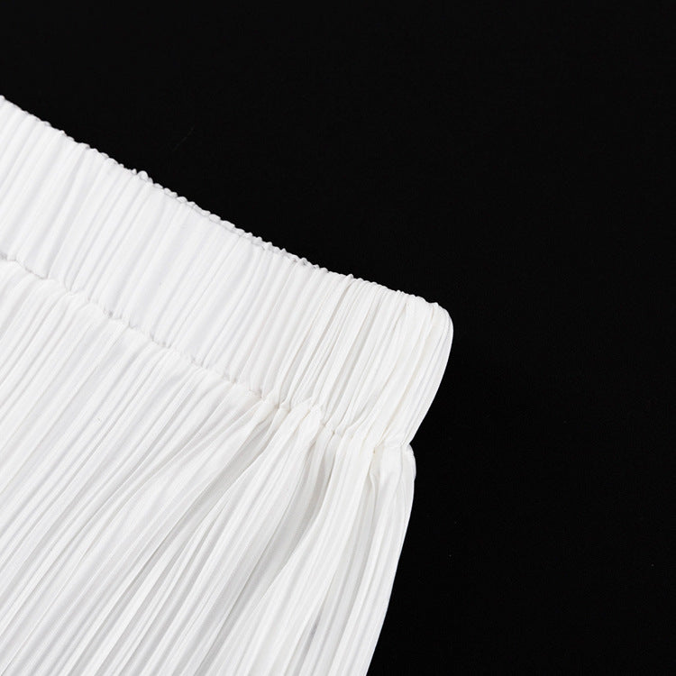 Pleated High Waist Wide Leg Pants Suit Women