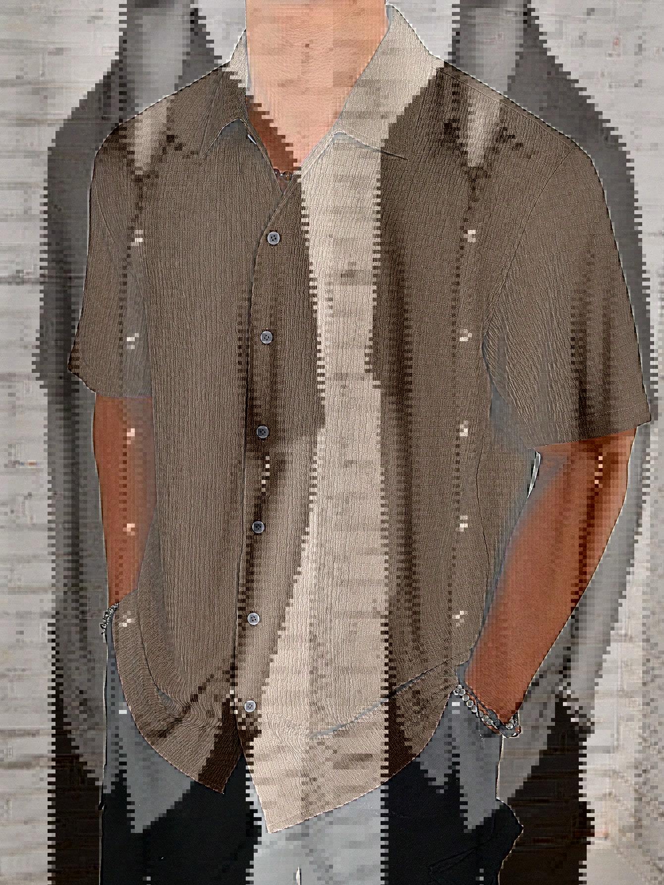 New Lapel Collar Retro Resort Casual Shirt For Men