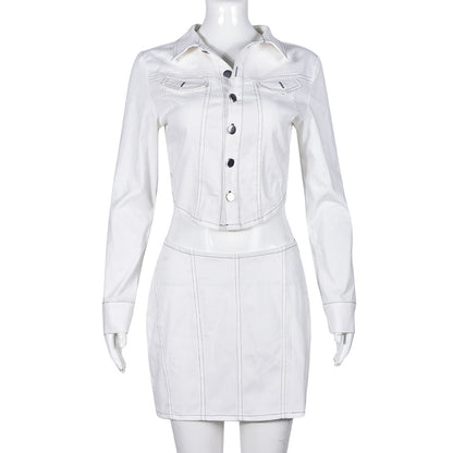 European And American Overall Suit New Short Skirt Two-piece Set Sexy Women Clothing