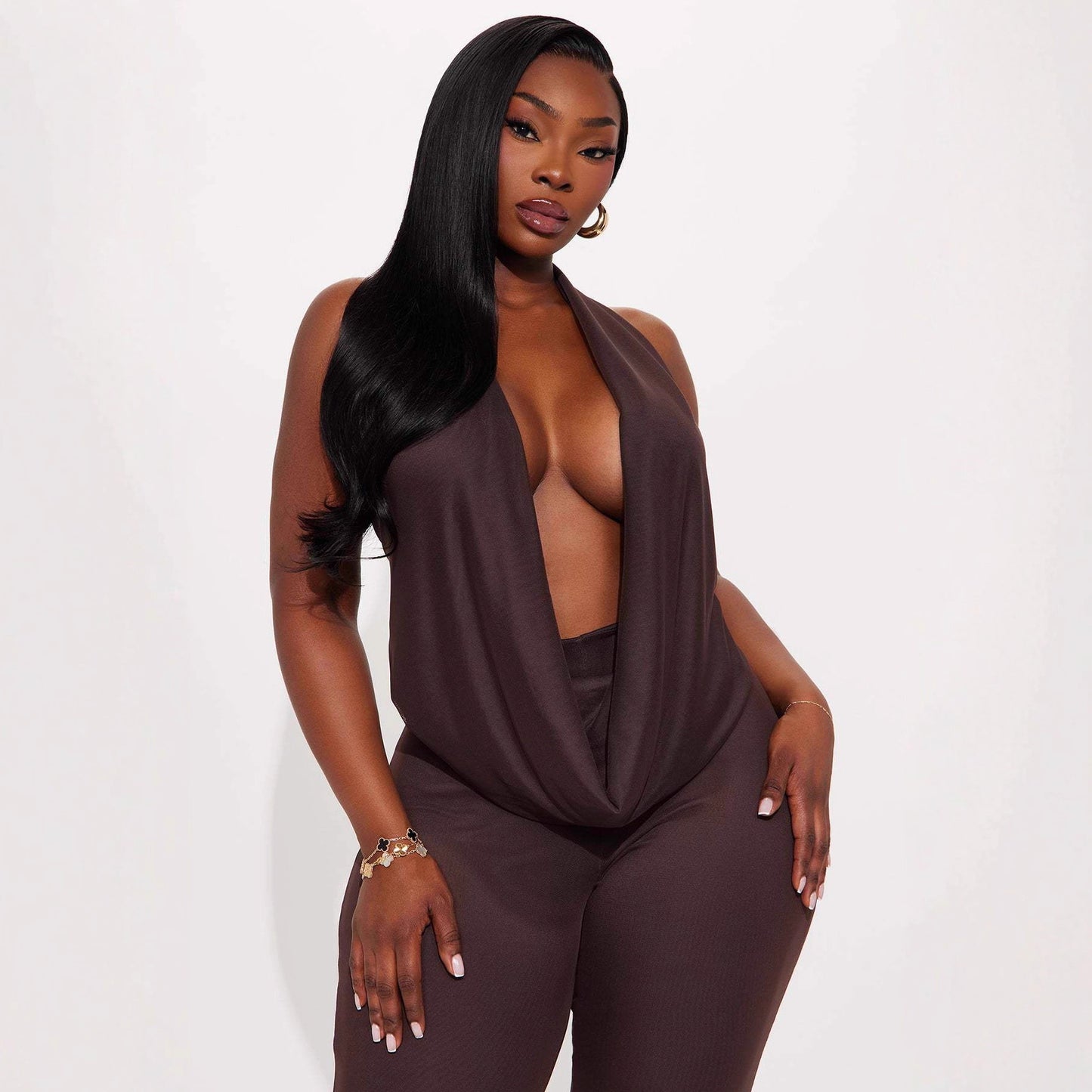 New Women's Clothing Sexy Ethereal Halter-neck Plunging Neckline