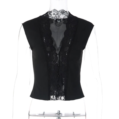 Fashionable Buttoned Waist-Slimming Sleeveless Vest For Women