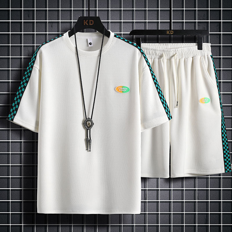 Men's New Summer Sports Waffle Casual Suit