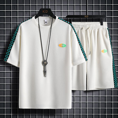 Men's New Summer Sports Waffle Casual Suit
