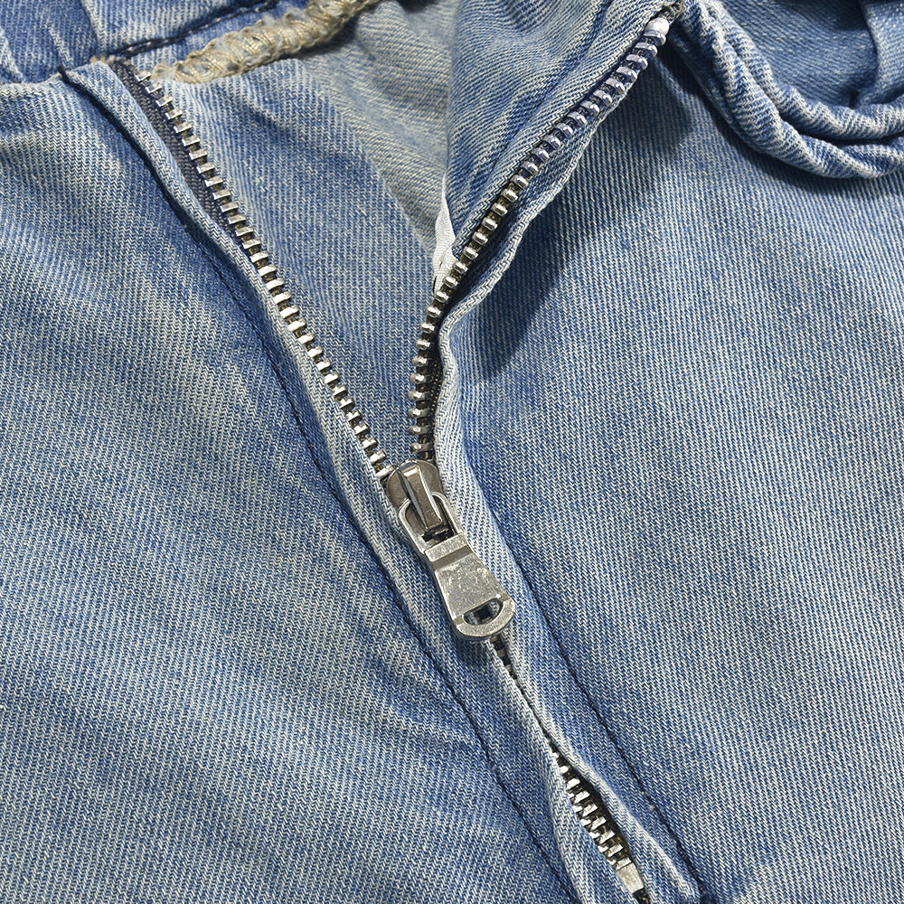 Women's Autumn Loose Zip Three-dimensional Decoration Jeans