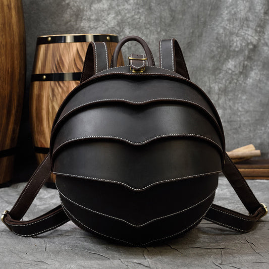 Vintage Genuine Leather Beetle Backpack for Men and Women