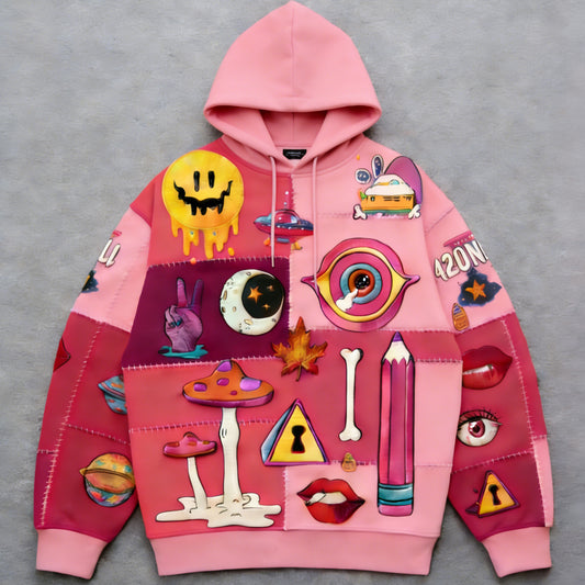 Fashion Casual Printed Polyester Sweater