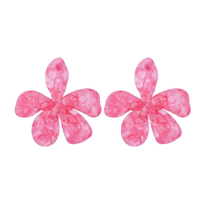 Women's Vacation Acrylic Large Flower Earrings