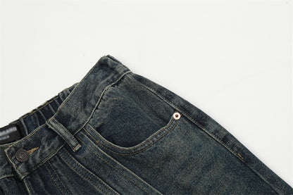 Fashion Personality Stitching Straight Jeans Men