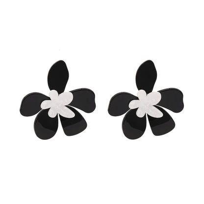 Women's Vacation Acrylic Large Flower Earrings