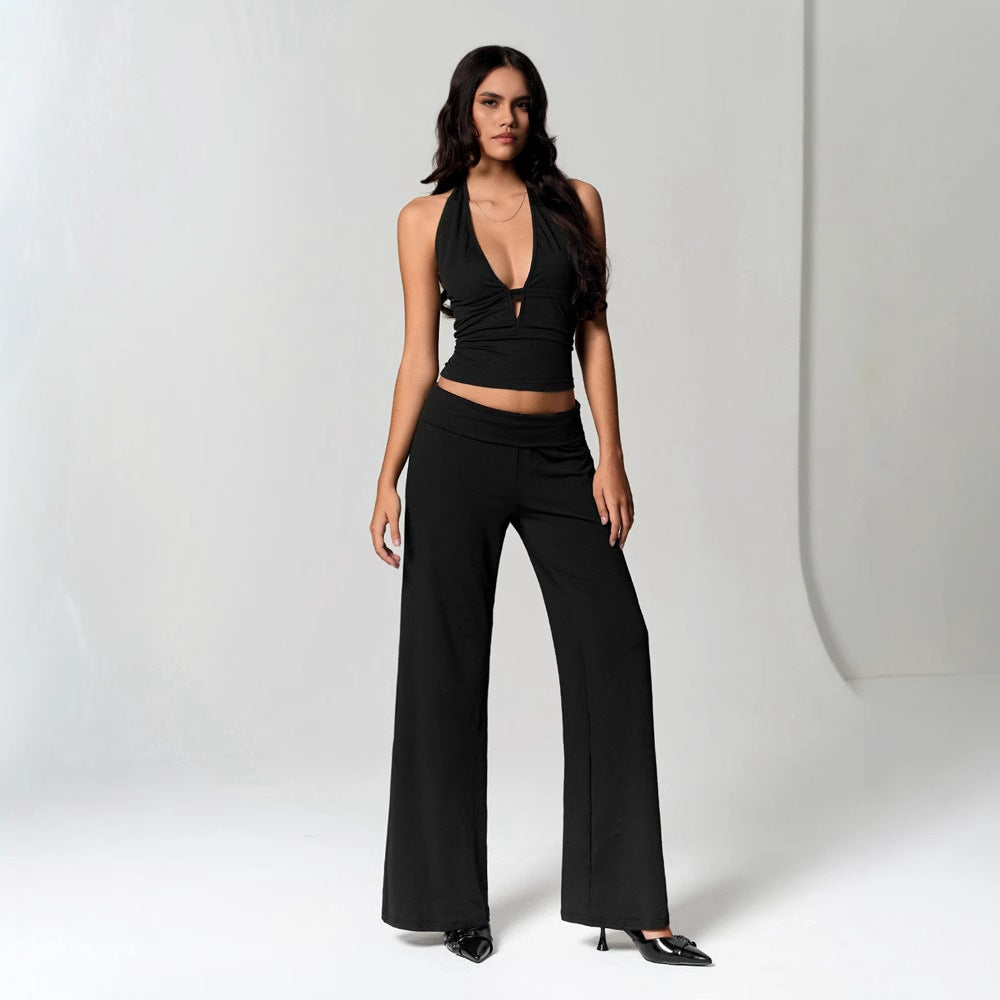 Womens Plus-Size Fashionable Sassy Halterneck Camisole Tank Top