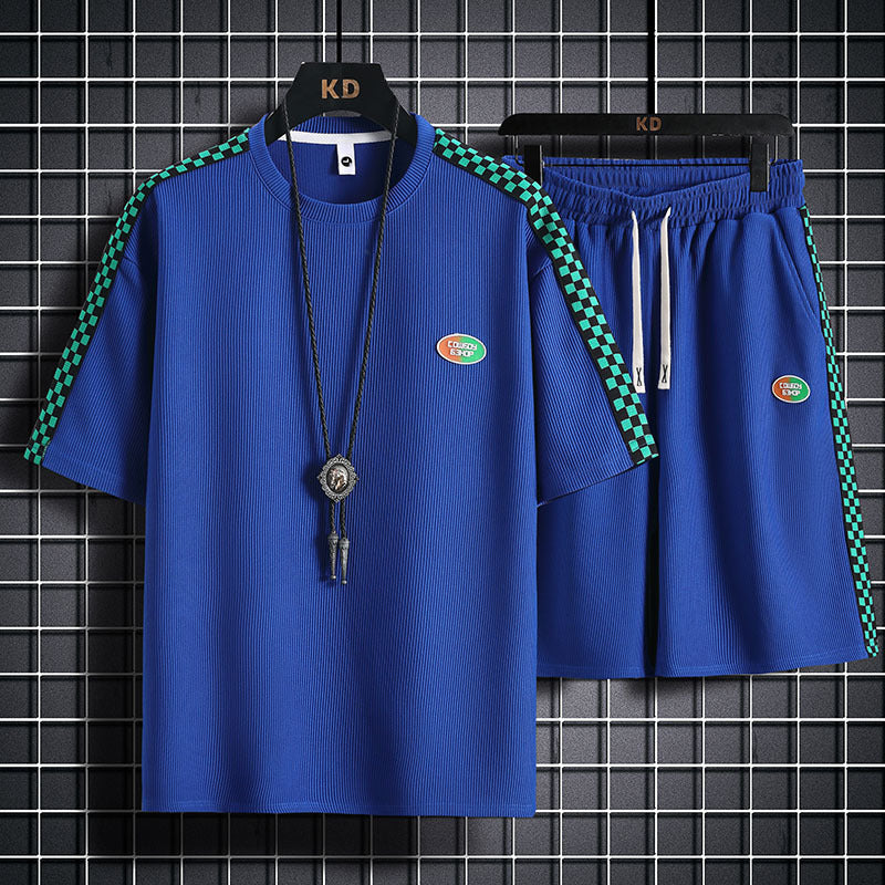 Men's New Summer Sports Waffle Casual Suit
