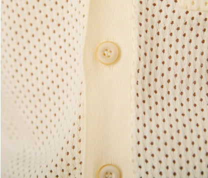 Refreshing Vacation Casual Pure Cotton Hollow Short Sleeve