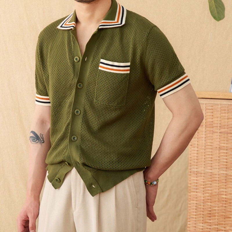 Refreshing Vacation Casual Pure Cotton Hollow Short Sleeve