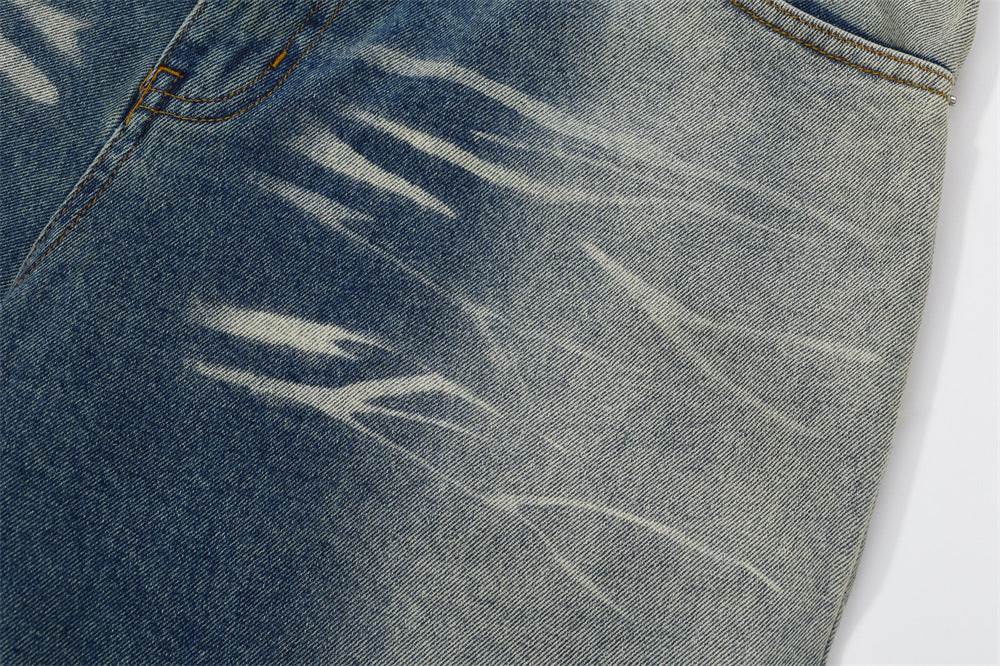 Fashion Inkjet Gradient Denim Shorts Men