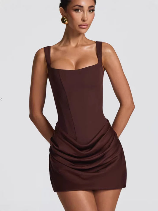 Sleeveless Bodycon Tie Waist Dress
