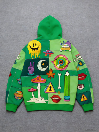 Fashion Casual Printed Polyester Sweater