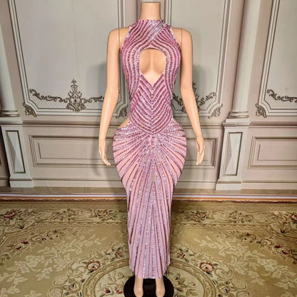 Womens Sexy Mesh Evening Gown