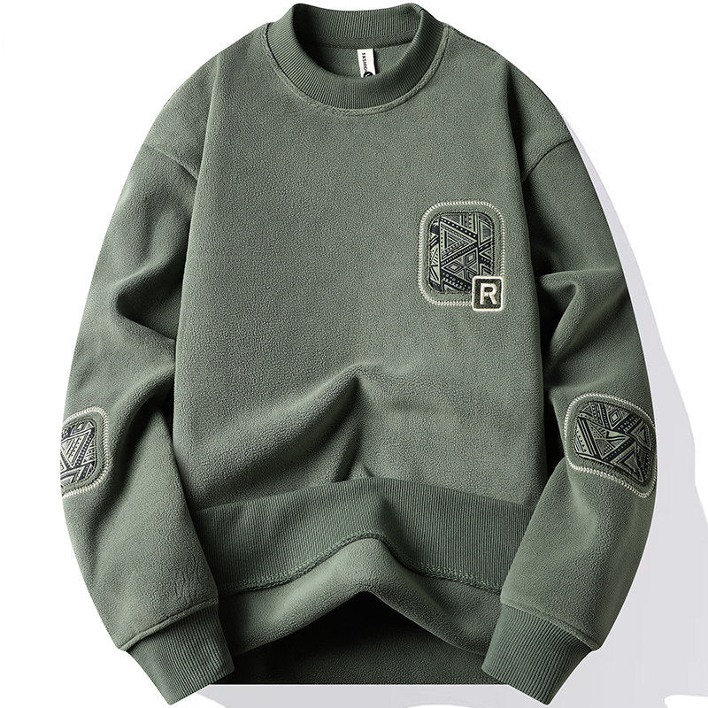 Warm Leisure Pullover Autumn And Winter New Double-sided Polar Fleece Sweater Men
