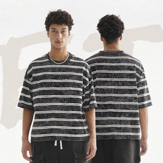 New Retro Style Striped T-shirt Loose