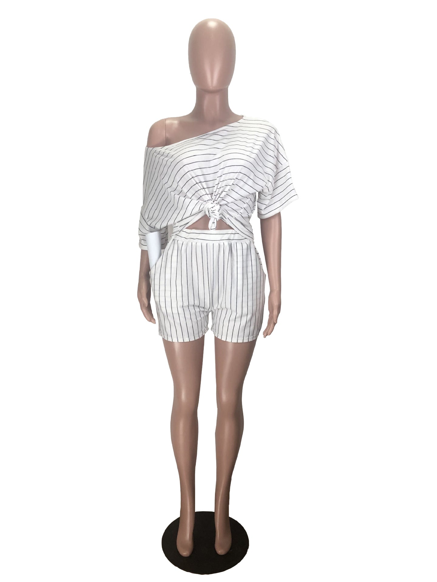 Fashion Striped Loose Two-piece Suit Women