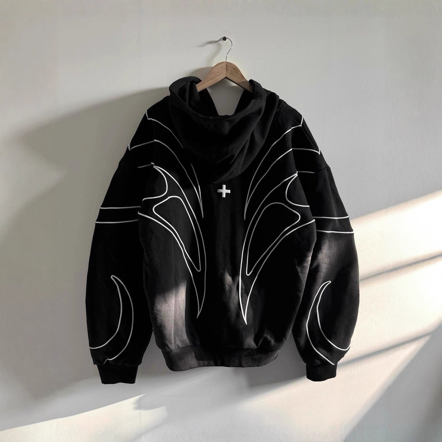 Loose-fitting Trendy Streetwear Hooded Sweatshirt With Embroidery For Women