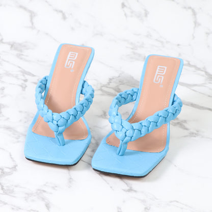 Summer New Style European And American Crystal Heel Comfortable Flip Flops
