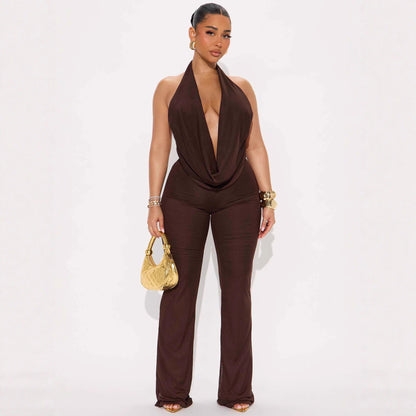 New Women's Clothing Sexy Ethereal Halter-neck Plunging Neckline