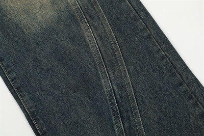 Fashion Personality Stitching Straight Jeans Men