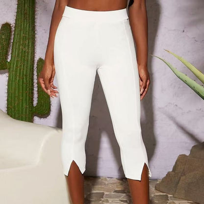 Women's Fashion High-Waist Tight Split Flare Pants