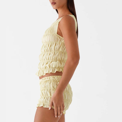 Women's Clothing Vacation Seaside Sleeveless Midriff-baring Suit