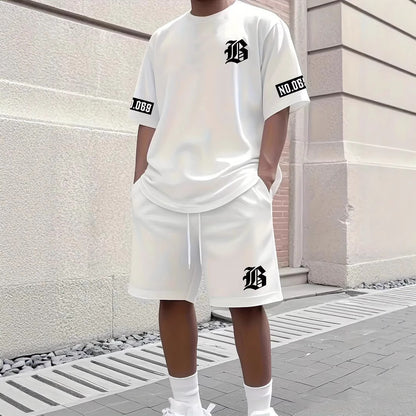 Mens Casual Sport Short-sleeve Set