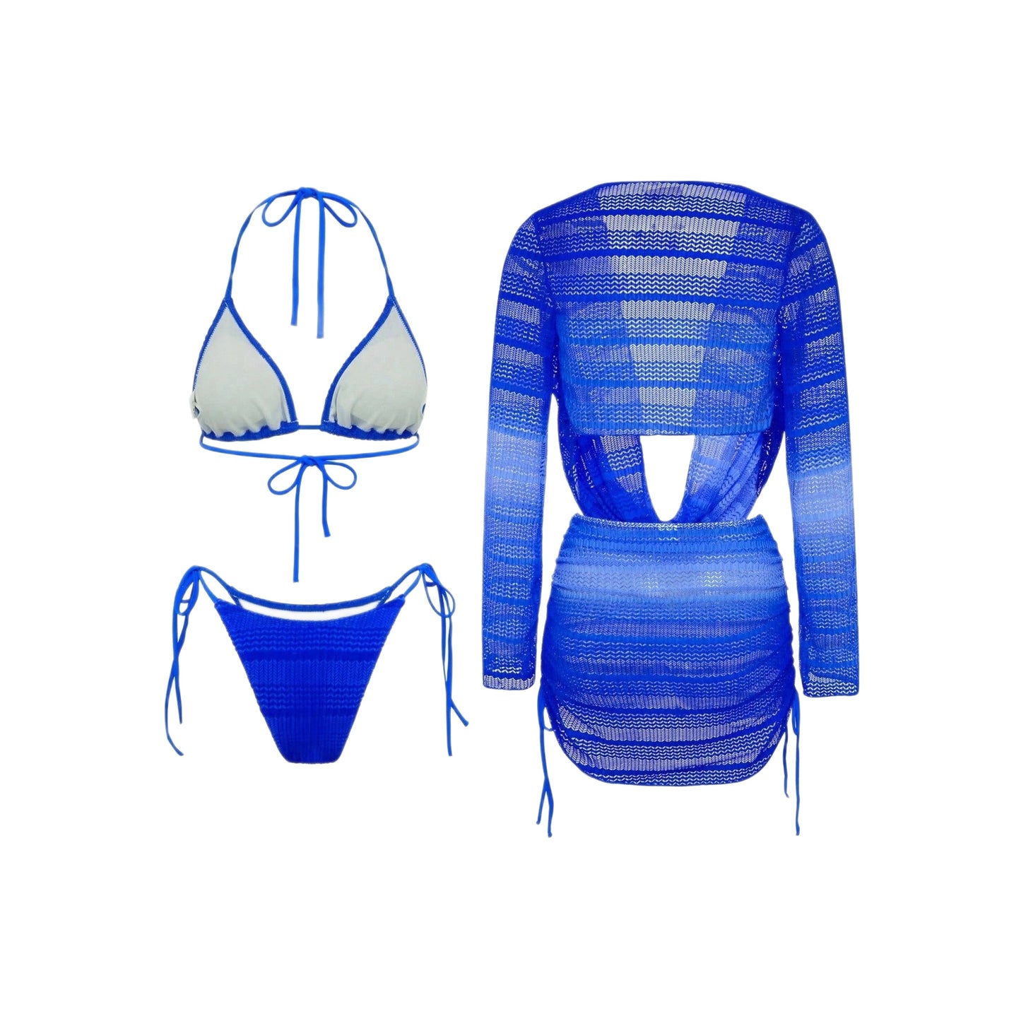 European And American Bikini Four-piece Set