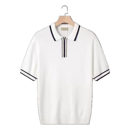 Casual Fashion Zipper Polo Rugby Team Men Trendy Tops
