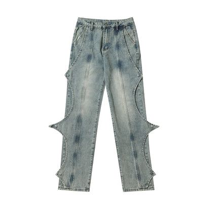 Fashion Rock Stitching Straight Jeans Men