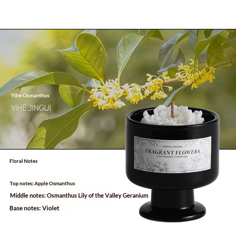 Camellia-scented Candle In A Stem Glass For A Premium, Sophisticated Vibe